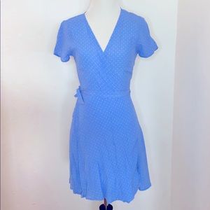NWT Super cute Light Blue Wrap Dress Dot